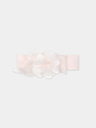 Fascia rosa per neonata con fiore,Monnalisa,73C012 3201 0092